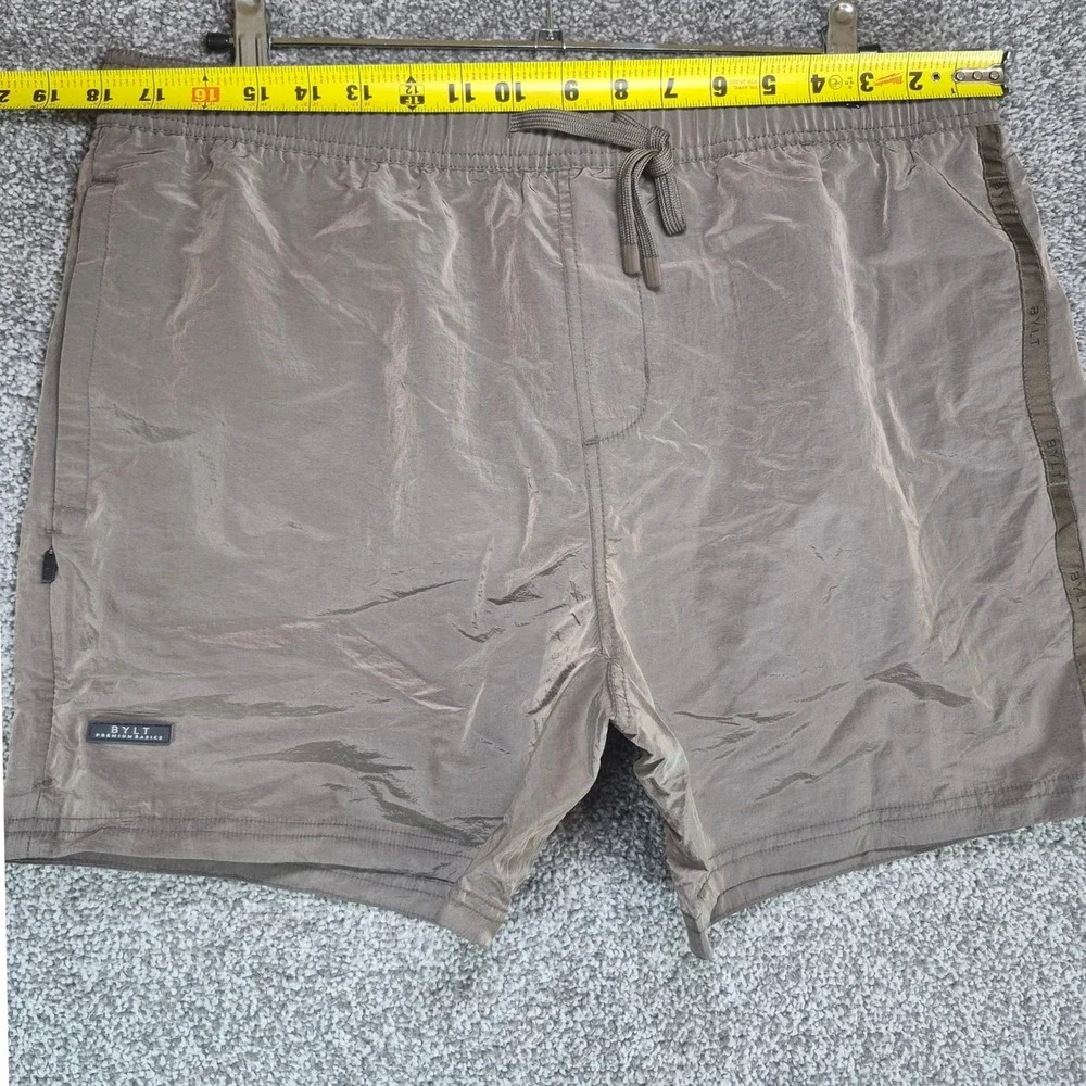 BYLT Baja Swim Slub Short Mens Large Brown Nylon Quick Dry
